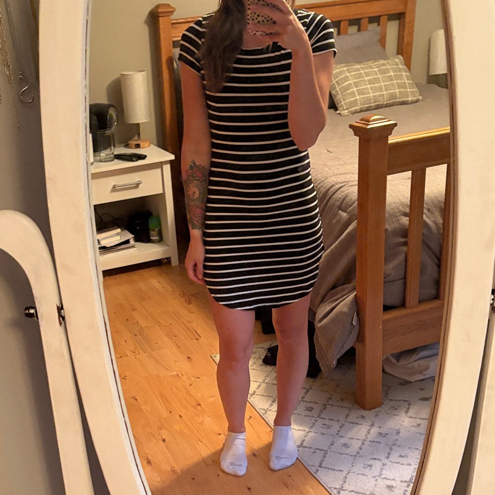 Heart Hips Striped T-Shirt Dress